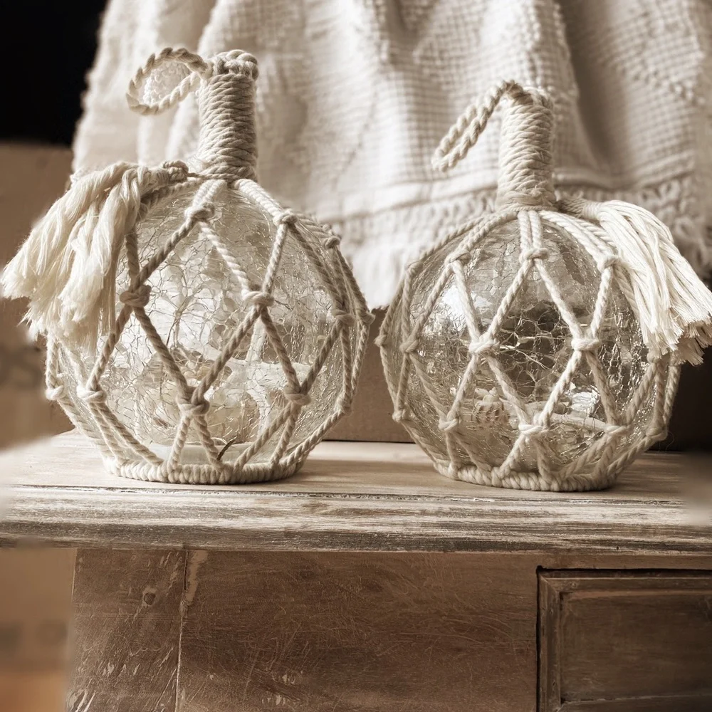 Crackle Glass Lantern - Picture 1 of 5